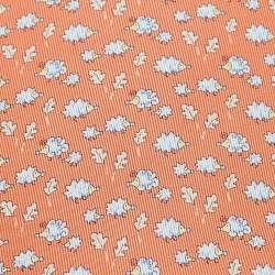 Pre Owned Salvatore Ferragamo Light Orange Printed Silk Tie