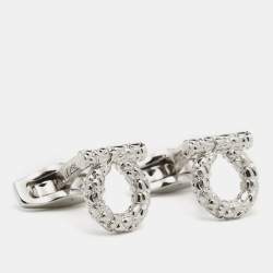 Salvatore Ferragamo Gancini  Silver Tone Metal Cufflinks