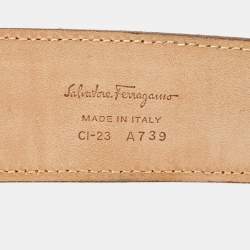 Salvatore Ferragamo Beige Suede Gancio Buckle Belt 80CM