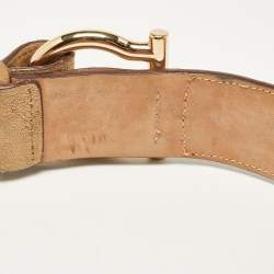 Salvatore Ferragamo Beige Suede Gancio Buckle Belt 80CM