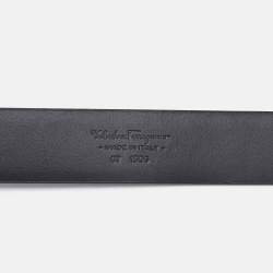 Salvatore Ferragamo Black Leather Cut to Size Reversible Belt