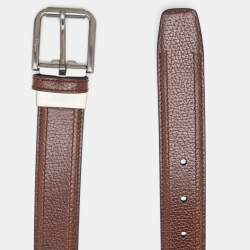 Salvatore Ferragamo Brown Leather Cut to Size Reversible Belt
