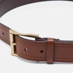 Salvatore Ferragamo Brown Leather Buckle Belt 85CM