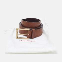 Salvatore Ferragamo Brown Leather Buckle Belt 85CM