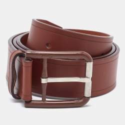 Salvatore Ferragamo Brown Leather Buckle Belt 85CM