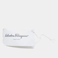 Pre Owned Salvatore Ferragamo Black Leather Gancini Buckle Belt 90CM