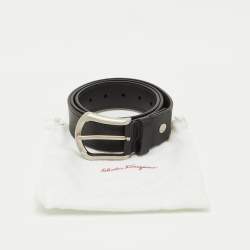 Salvatore Ferragamo Black Leather Buckle Belt 95CM