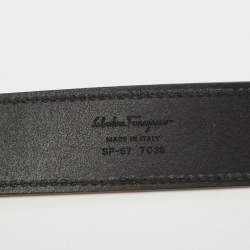 Salvatore Ferragamo Black Leather Buckle Belt 95CM