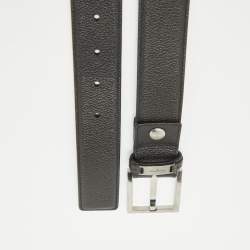 Pre Owned Salvatore Ferragamo Black Leather Buckle Belt 95CM