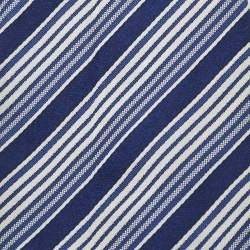 Pre Owned Salvatore Ferragamo Blue Diagonal Striped Silk Tie 