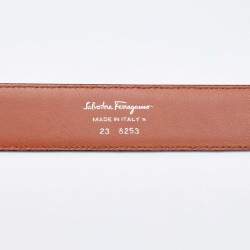 Salvatore Ferragamo Dark Brown Leather Waist Belt 80CM