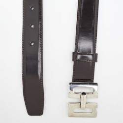 Salvatore Ferragamo Dark Brown Leather Waist Belt 80CM