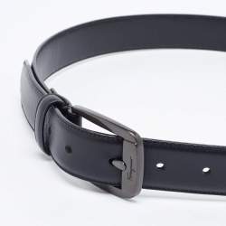 Salvatore Ferragamo Black Leather Buckle Belt 80CM