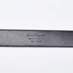 Salvatore Ferragamo Black Leather Buckle Belt 80CM