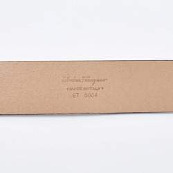 Salvatore Ferragamo Brown Leather Cut to Size Reversible Buckle Belt