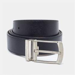 Pre Owned Salvatore Ferragamo Tan/Black Leather Cut to Size Reversible Buckle Belt