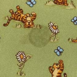 Salvatore Ferragamo Green Animal Print Silk Tie