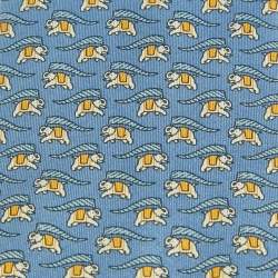 Pre Owned Salvatore Ferragamo Blue Elephant Print Silk Traditional Tie