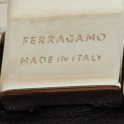 Pre Owned Salvatore Ferragamo Brown/Black Leather Gancini Buckle Reversible Cut to Size Belt