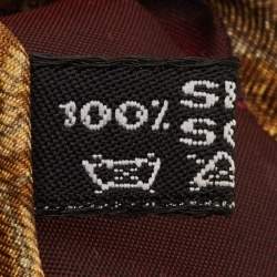 مملوكة مسبقًا ربطة عنق سالفاتوري فيراغامو حرير طباعة ورقة بنية تقليدية