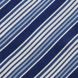 Pre Owned Salvatore Ferragamo Blue Diagonal Striped Silk Tie