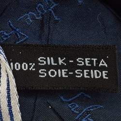 Pre Owned Salvatore Ferragamo Blue Diagonal Striped Silk Tie