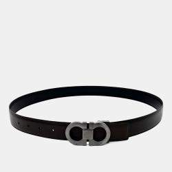 Pre Owned Salvatore Ferragamo leather Black Brown reversible belt