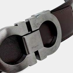 Pre Owned Salvatore Ferragamo leather Black Brown reversible belt
