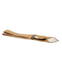 Salvatore Ferragamo Vintage Mustard Textured Silk Jacquard Tie