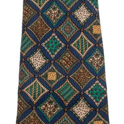 Pre Owned Salvatore Ferragamo Multicolor Diamond Print Silk Tie