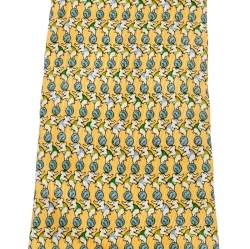 Pre Owned Salvatore Ferragamo Yellow Elephant Circus Print Silk Tie