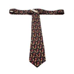Pre Owned Salvatore Ferragamo Multicolor Ole Time Golfer Print Silk Tie 