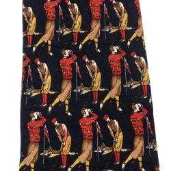 Pre Owned Salvatore Ferragamo Multicolor Ole Time Golfer Print Silk Tie 