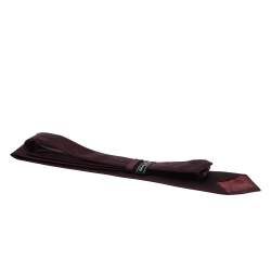 Pre Owned Salvatore Ferragamo Burgundy Textured Classic Silk Tie