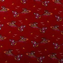 Pre Owned Salvatore Ferragamo Red Watersport Printed Silk Tie