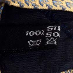 Pre Owned Salvatore Ferragamo Yellow Anchor Print Silk Tie