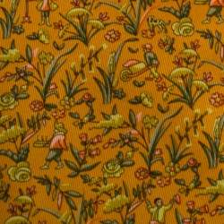 Pre Owned Salvatore Ferragamo Chrome Yellow Floral Print Silk Tie