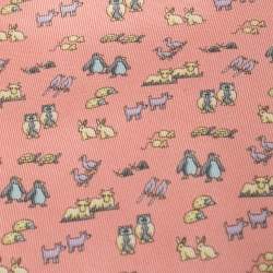Pre Owned Salvatore Ferragamo Pink Animal Print Silk Tie