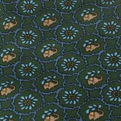 Pre Owned Salvatore Ferragamo Green Elephant Floral Print Silk Tie