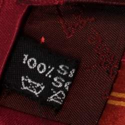 Pre Owned Salvatore Ferragamo Dark Red Diagonal Striped Silk Tie