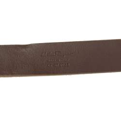 Pre Owned Salvatore Ferragamo Brown Suede and Leather Gancini Buckle Belt 115CM O/S
