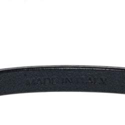 Pre Owned Salvatore Ferragamo Blue Leather Gancini Clasp Bracelet
