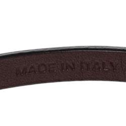 Pre Owned Salvatore Ferragamo Purple Leather Gancini Clasp Bracelet