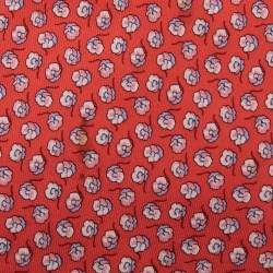 Pre Owned Salvatore Ferragamo Red Floral Print Silk Tie