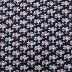 Pre Owned Salvatore Ferragamo Blue Skating Animal Print Silk Tie