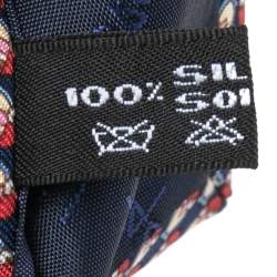 Pre Owned Salvatore Ferragamo Blue Owl Print Silk Tie
