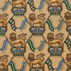 Pre Owned Salvatore Ferragamo Brown Lion Print Silk Tie