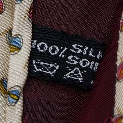 Salvatore Ferragamo Cream Ball Printed Silk Tie