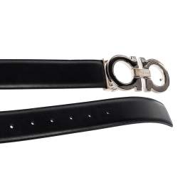 Pre Owned Salvatore Ferragamo Black/Brown Leather Gancini Reversible Belt 