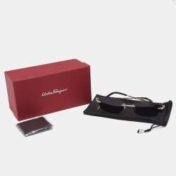 Pre Owned Salvatore Ferragamo Gold Tone/Green SF225S Rimless Sunglasses